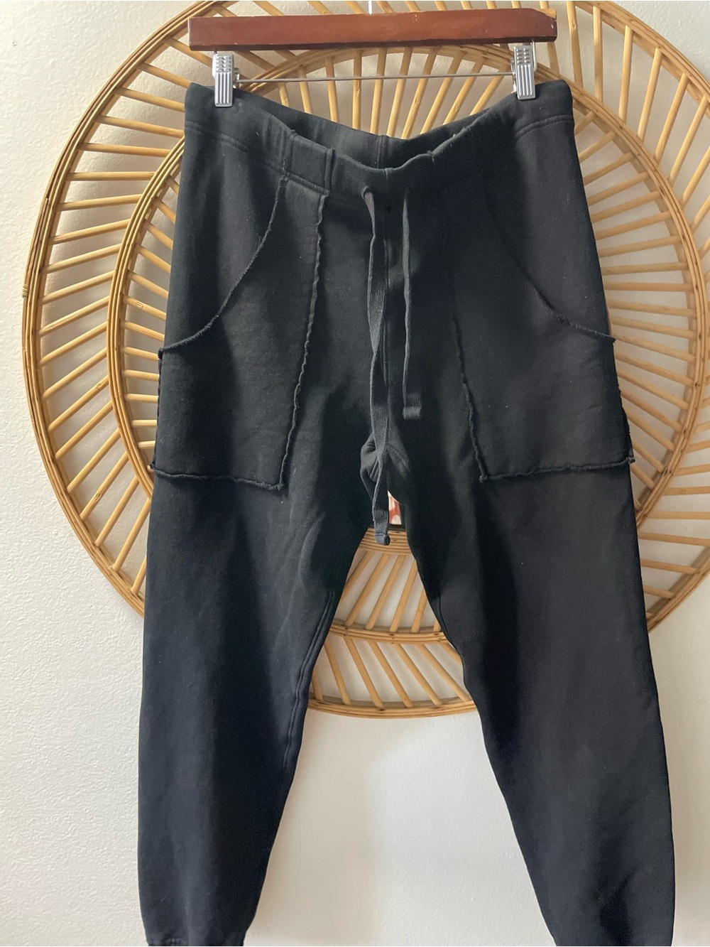 Frank & Eileen Black Drawstring Joggers with Patch Pockets size S